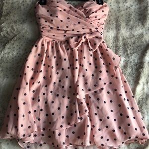 Polka Dot Pink Semi Formal Dress